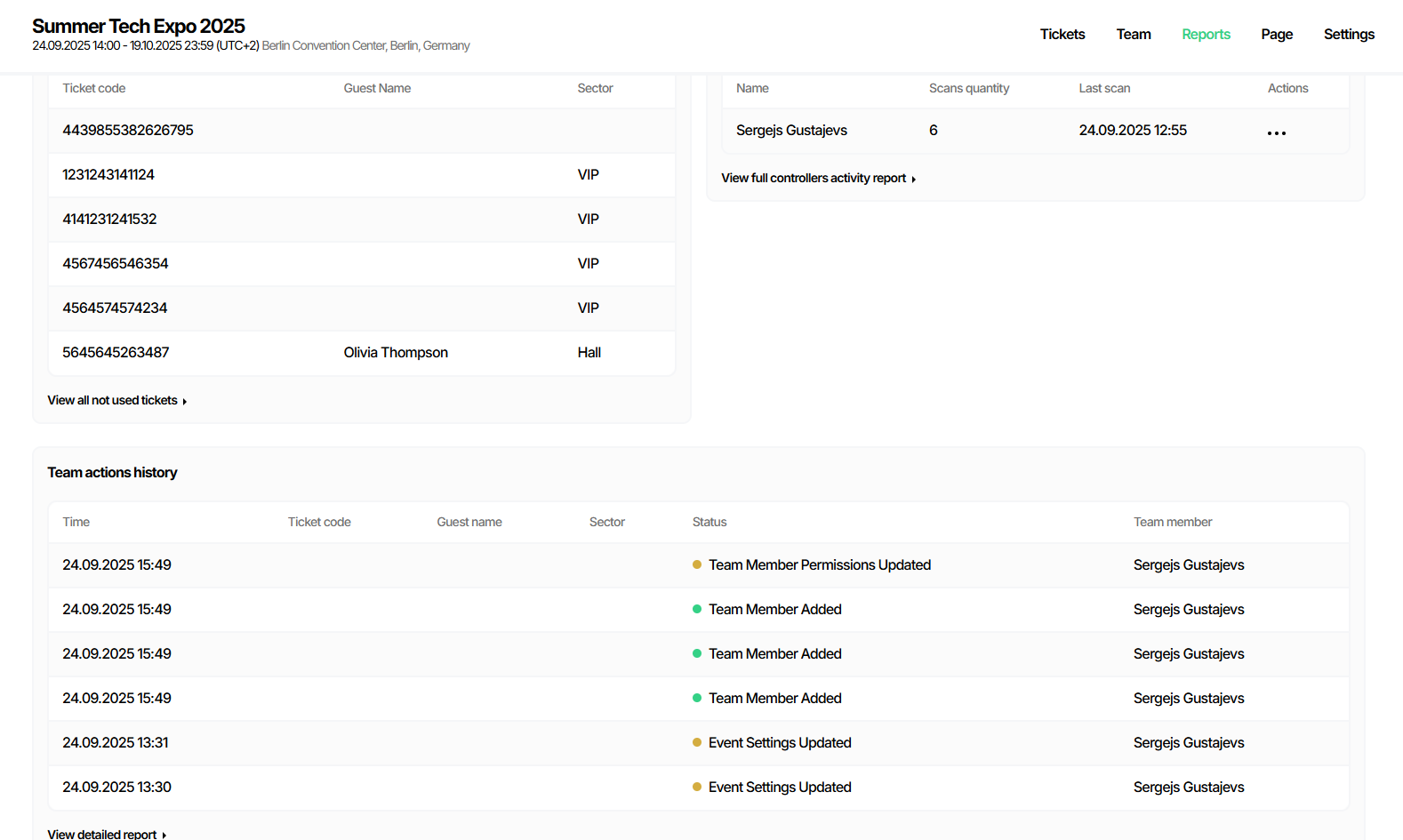 Real-Time Stats & Reports